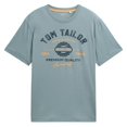 thumbnail image 1 of TOM TAILOR Camiseta para hombre - Camiseta con logotipo, cuello redondo, corte regular, algodón, estampado Verde menta XL (X-Large), 1 of 6