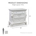 thumbnail image 7 of Furniture of America Elloise 3-Drawer Solid Wood Nightstand in White, 7 of 7