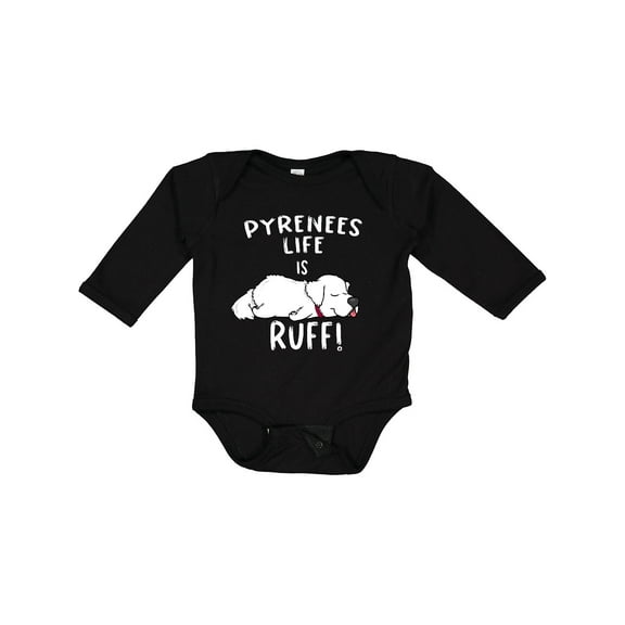 Inktastic Pyrenees Life is Ruff Great Pyrenees Boys or Girls Long Sleeve Baby Bodysuit