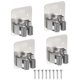 thumbnail image 1 of Soporte de escoba de acero inoxidable 304 Uxcell, montado en la pared, ganchos para mopas, estante de utilidad pesado, paquete de 4, 1 of 5