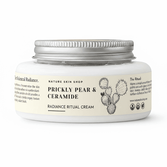 Nature Skin Shop Prickly Pear and Ceramide Radiance Ritual Cream - 4 Ounces - Moisturizing Body and Face Butter for Luminous Glow - Advanced Skin Barrier Support