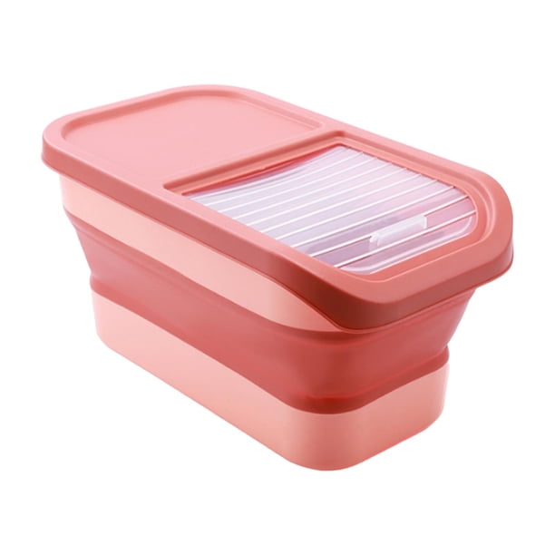 Contenedor de comida para perros, Contenedores de comida para perros Contenedores de cereales plegables grandes con Rosa Yuyangstore Contenedor de almacenamiento