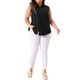 thumbnail image 2 of Camisas sin mangas de verano para mujeres de tallas grandes Agnes Orinda, blusas de botón, 3X negro oscuro, 2 of 6