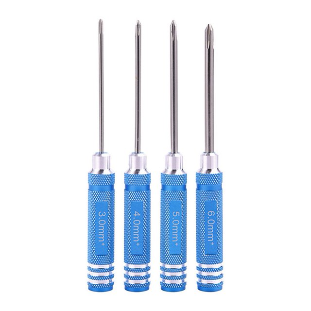 MYG Kit d'Outils Tournevis Croisés 4 Pcs Clés 3/4/5/6mm pour Hélicoptère RC