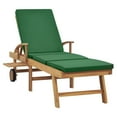 thumbnail image 4 of vidaXL Sun Loungers with Cushions 2 pcs Solid Teak Wood Green, 4 of 9