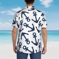 thumbnail image 6 of Bixox Men's Hawaiian Shirts Men's Navy Blue Anchor Print Short-Sleeve Shirt-XX-Large, 6 of 8