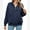 Navy, variant on Sweatshirts for Women Stand Collar Zip Up Tunic Tops Oversize Pullover Tops Fashion Leisure Basic Jumper Tops