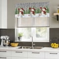 thumbnail image 4 of Grey Green Snowman Christmas Curtain Valances for Windows, Kitchen Valance Window Treatments Panel 2 Pack, Xmas Tree Snowflake Winter Rod Pocket Short Curtains for Bathroom Bedroom 60 x 18 Inch, 4 of 8