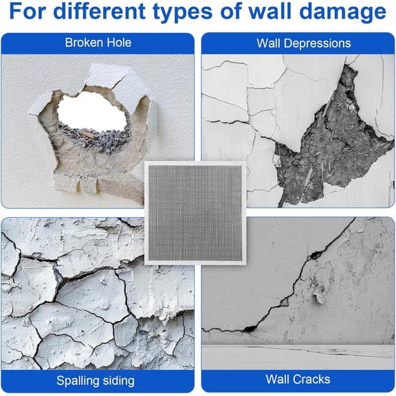 13 Pcs 12 x 12 Inch Drywall Repair Kit Self Adhesive Mesh Drywall Patches with Scraper for Holes, Repair Kit for Large Holes Wall Ceiling Tools$$Tools & Hardware Other