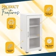 thumbnail image 5 of Accent Buffet Storage Cabinet with Glass Door for Living Room, Kitchen, Office, and Entryway - White, 5 of 9