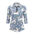 thumbnail image 2 of Uorisanigo Easter Bunny Long Sleeve Golf Polo Shirts for Women Casual Breathable Quick Dry Athletic Polo Shirts Casual 3/4 Sleeve Workout Tops Fashionable Outing Wear Size 2XL, 2 of 7