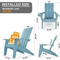 thumbnail image 2 of WINSOON Cup-Holder Adirondack Chair and Table Set 3 PCS, Outdoor Chairs Patio Chairs, Blue Finish, 2 of 7