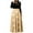 Gold, variant on Kaemgyyd Maxi Dresses for Women Fall Casual Print High Waist Dress Cute Long Sleeve Crew Neck A-Line Flowy Dress