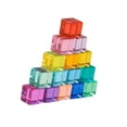thumbnail image 4 of Juego de bloques de construcción arcoíris apilables, juguete sensorial, cubos de piedras preciosas acrílicas arcoíris transparentes y suaves, para 15 piezas, 4 of 8