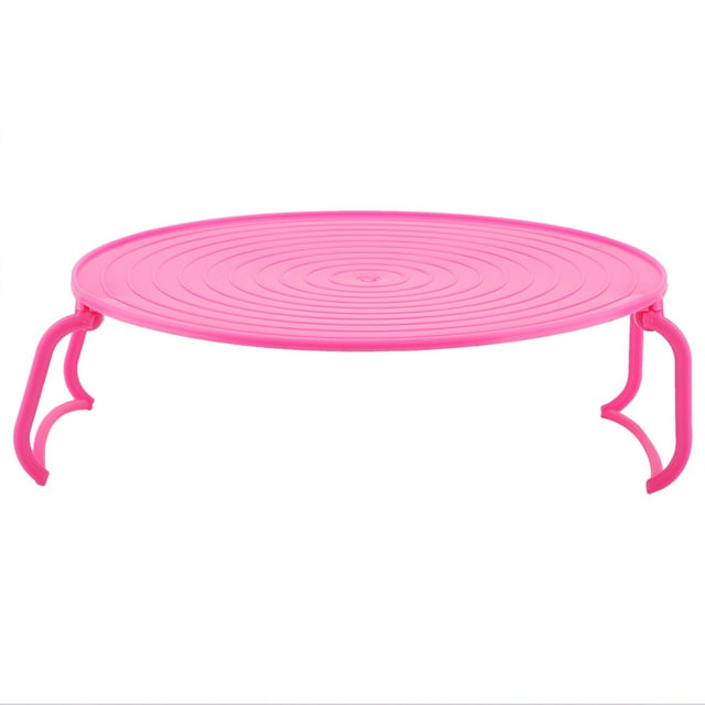 Support de plateau multifonctionnel en plastique four à micro-ondes chauffage en couches support de cuisson à la vapeur support de plateau de cuisson(Rouge)