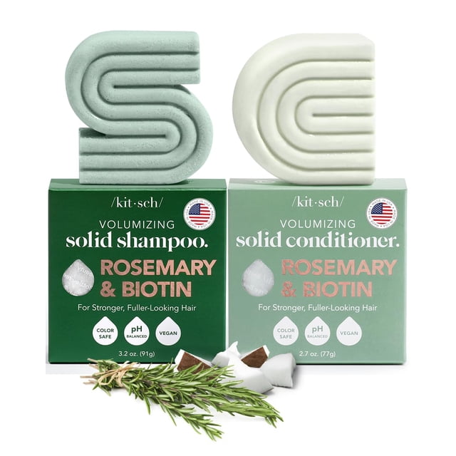 Set de champú y acondicionador en barra Kitsch Rosemary & Biotin