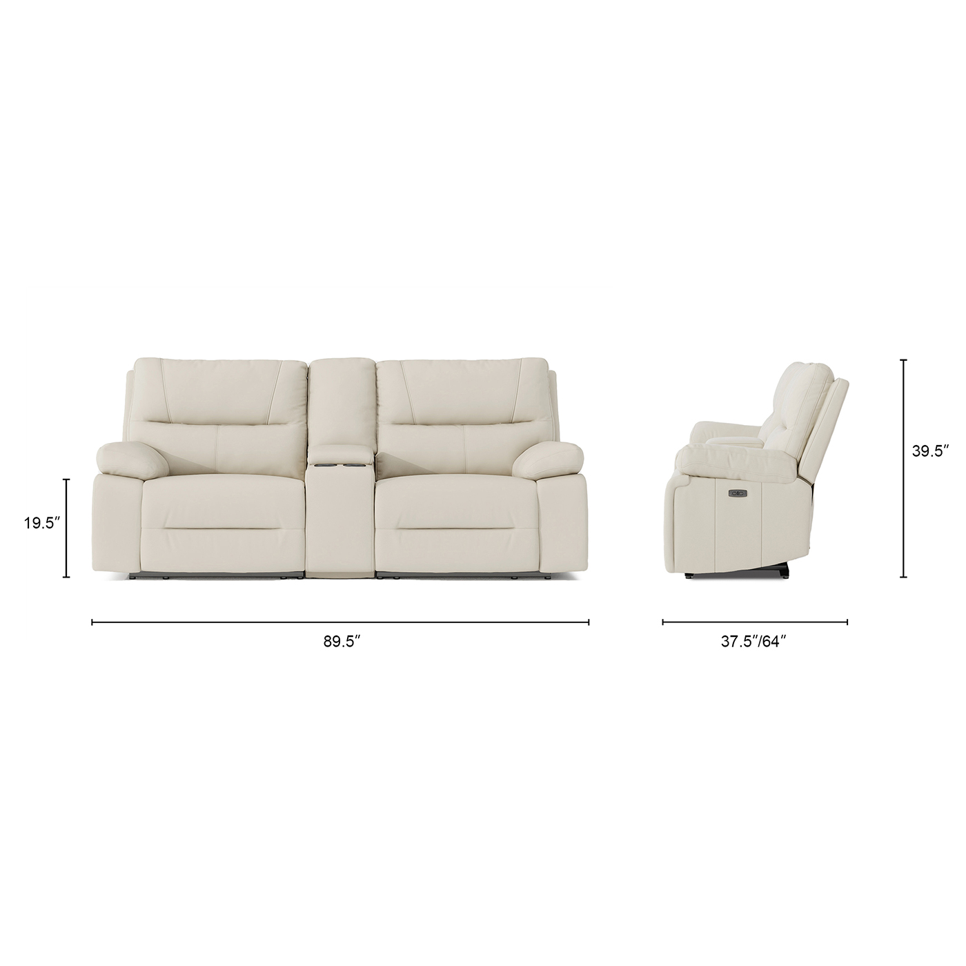 Jennifer Taylor Home Malibu 79" Modern Power Motion 3-Piece Reclining Loveseat Sofa with Cup Holders