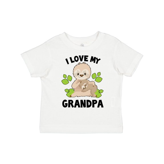 Inktastic Cute Sloth I Love My Grandpa with Green Leaves Boys or Girls Toddler T-Shirt