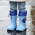 thumbnail image 2 of Otqutp Boys Girls Rain Boots Dinosaur Non-slip Waterproof Rubber Boots Adjustable Drawstring Cuff Outdoor Easy-On Rainboots, 2 of 4