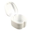thumbnail image 1 of Boîte à Prothèses Blanche avec Passoire pour Rangement en PP Durable Portable en Forme de Pomme 4.5 x 3 Pouces, 1 of 8