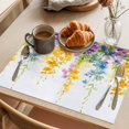 thumbnail image 3 of Vintage Spring Placemats Set of 12, Watercolor Green Purple Yellow Blue Pink Flower Non-Slip Place Mats Washable Table Mats for Kitchen Dining Table Decorations Indoor/Outdoor, 3 of 9