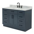 thumbnail image 4 of Ariel Hepburn 49 In. Oval Sink Vanity With 0.75 In. Carrara White Countertop In Midnight Blue, 4 of 10