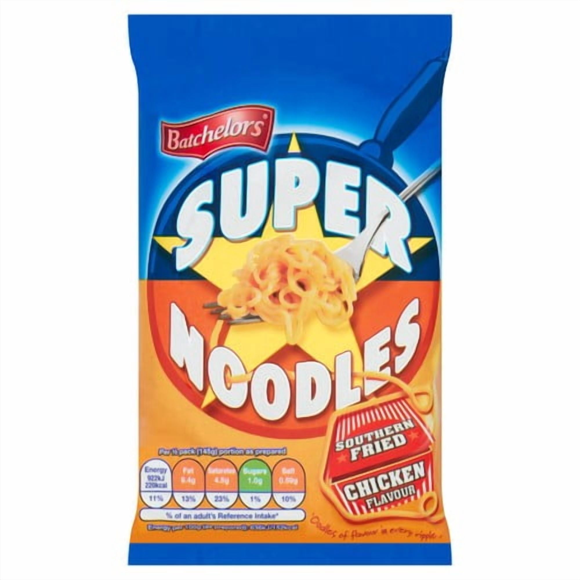 Batchelors Super Noodles Southern Fried Chicken Flavour Instant Noodles 90g, British Import (Pack of 3)