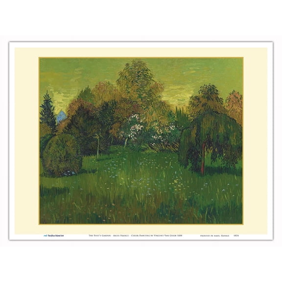 The Poet's Garden - Arles France - From an Original Color Painting by Vincent Van Gogh c.1888 - Master Art Print (Unframed) 9in x 12in