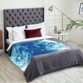 thumbnail image 5 of XMXT Throw Blankets, Blue Abstract Texture Bed Blanket for Bedroom Sofa, 50 x 70 inches Blue, 5 of 9