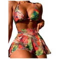 thumbnail image 2 of Trajes de Baño Para Mujer, 2 Piezas, Estampado Tropical Hawaiano, Camisola, Sujetador Y Volantes, Conjuntos de Baño, Ropa de Playa Odeerbi ODB118959, 2 of 6