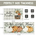 thumbnail image 3 of Fall Thanksgiving Pumpkin Kitchen Rugs Set of 2,Eucalyptus Buffalo Plaid Farmhouse Floor Mats and Rugs Non Skid Washable for Kitchen Home Decor (Orange 17"x47"+17"x30"), 3 of 6
