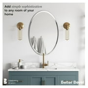 Better Bevel Frameless Oval Mirror, 24 x 36 Bathroom Wall Mirror w/Beveled Edge