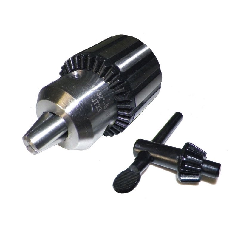 1/32" To 5/8" Heavy Duty Keyed Drill Chuck With 3/4" Straight Shank & JT33 Arbor - For Drill Press/Lathe