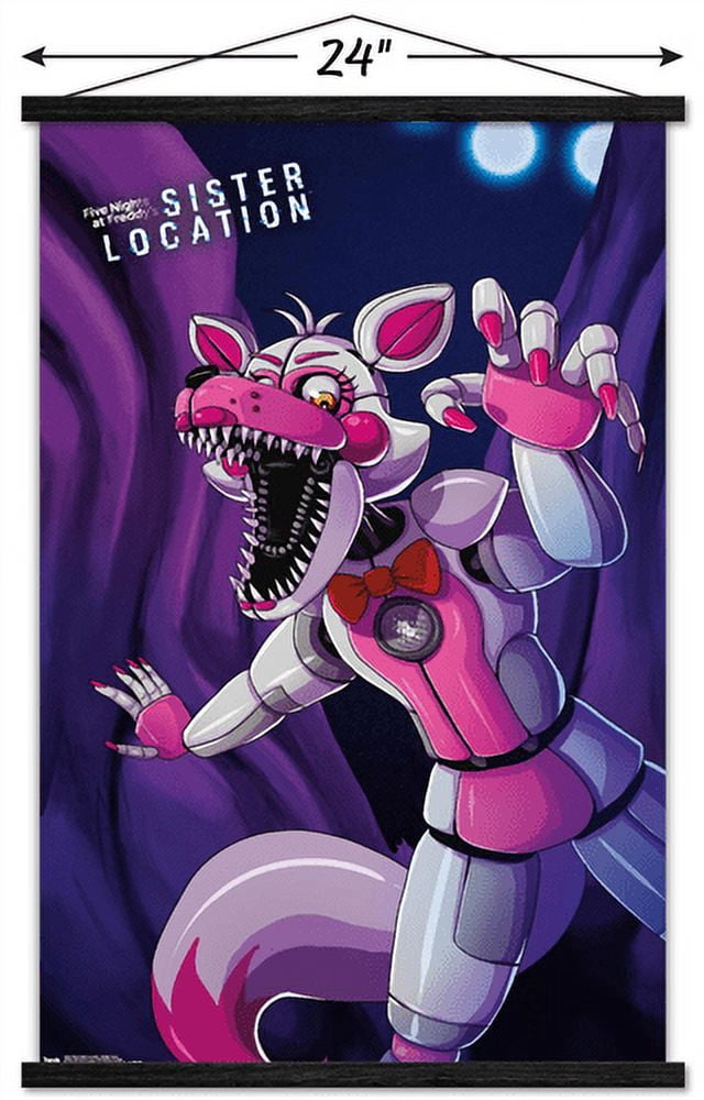 Five Nights at Freddy's: Sister Location - Funtime Foxy Wall Poster with Magnetic Frame, 22.375" x 34"