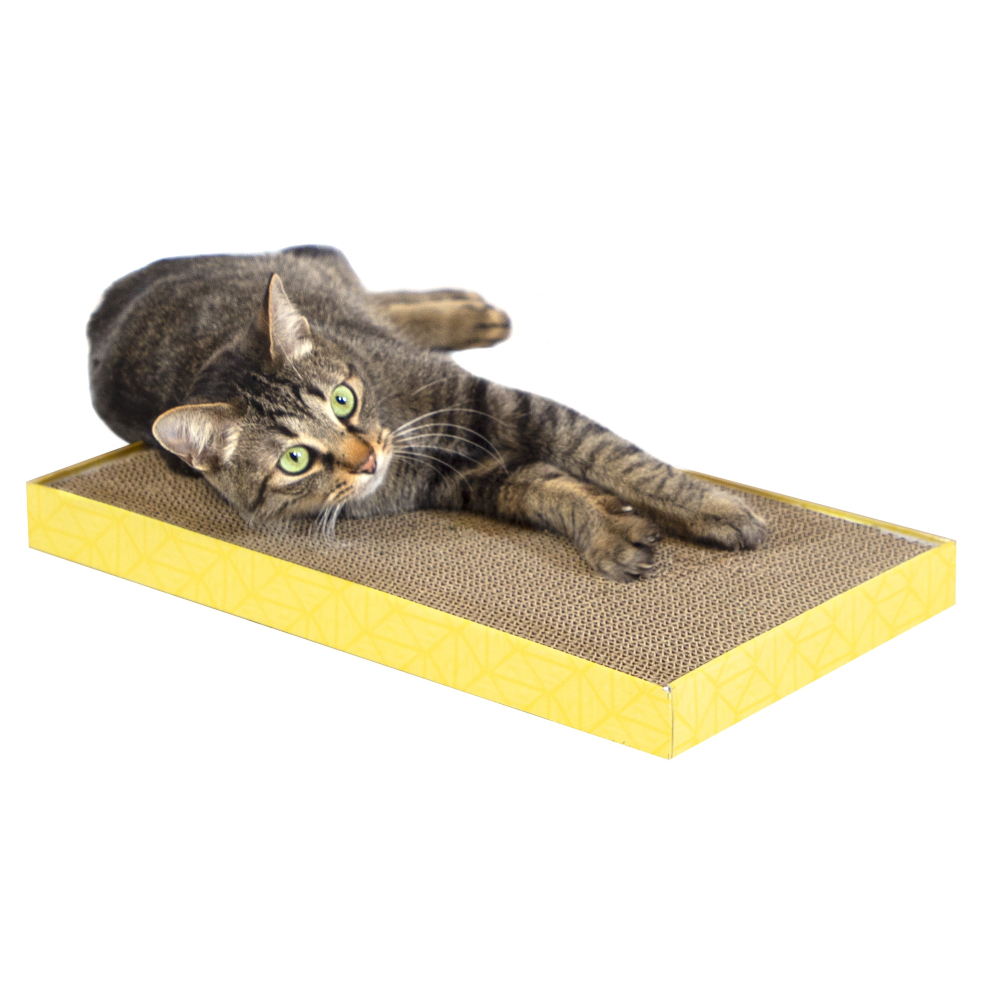 Kitty City, Cat Toys, Rectangle Shaped Corrugate Cat Scratchers, XL, Multi-Color, 3 Pack