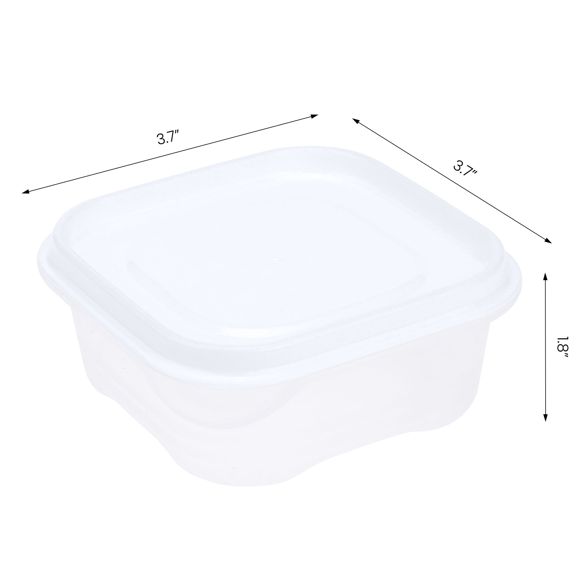 Unique Bargains 10 Packs Meal Prep Food Containers 3.7*3.7*1.8 in White