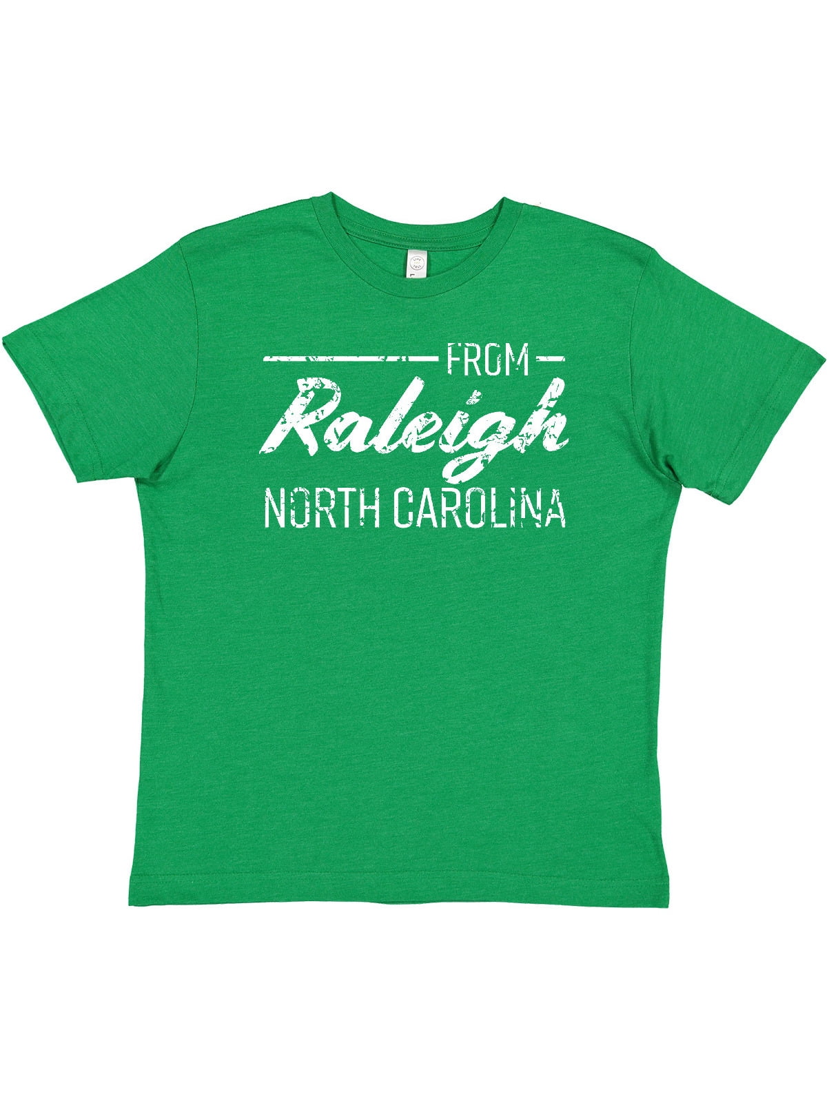 Inktastic From Raleigh North Carolina in White Distressed Text Youth  T-Shirt - Walmart.com