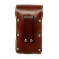 thumbnail image 3 of Western Cowboy Tooled Basketweave Leather Multi Emblem Concho Belt Loop Cellphone Holster Case in 2 Colors, 3 of 4