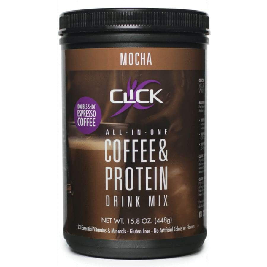 Click All-In-One Coffee & Protein Meal Replacement Powder - Mocha, 16g Protein, 1 Lb canister