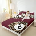 thumbnail image 4 of Manfei Leopard Print Billiards Twin Sheet Sets,Ball Gamer Twin Fitted Sheet,Red Brown Black Flat Sheet For Teens,Microfiber Bedroom Decor,3pcs, 4 of 7