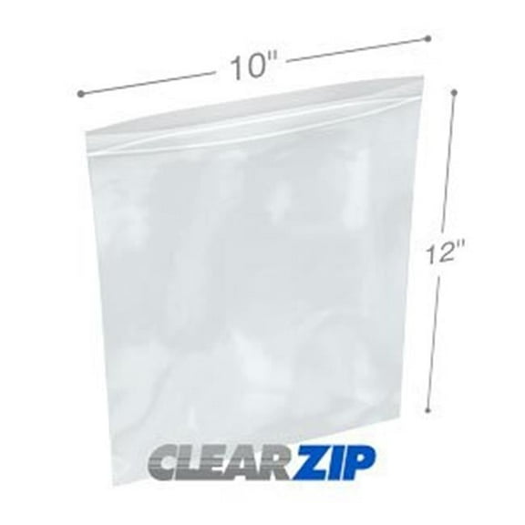 International Plastics CZ21012 10 x 12 in. ClearZip Lock Bags, 0.002 Gauge - Case of 1000