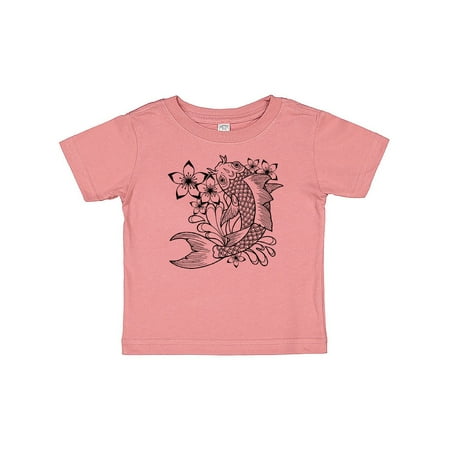 

Inktastic Koi Fish Illustration Black Gift Baby Boy or Baby Girl T-Shirt