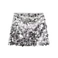 thumbnail image 3 of Women's Skirts Sequined Fashionable High Waisted Slim Fitting Butt Lifting Casual Short Skirt Sparkly Skirts Hem Bodycon Party Club Skirt Shorts Sequin Skirt Sparkle Stretchy Mini Party Glitter Skirts, 3 of 4