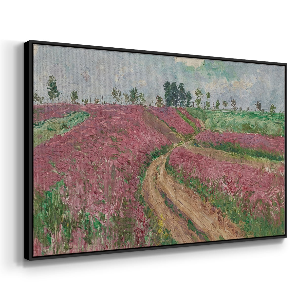 Vintage Landscape-CCCLXV By Wexford Home Framed in Black Wood Gallery Wrapped Canvas 25 in. x 37 in.