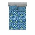 thumbnail image 2 of Paisley Bedding Set with Sheet & Covers, Ocean Waves Like Design with Big and Small Raindrops Inspired Artwork, Printed Bedroom Decor 2 Shams, 4 Sizes, Blue and Green, by Ambesonne, 2 of 3