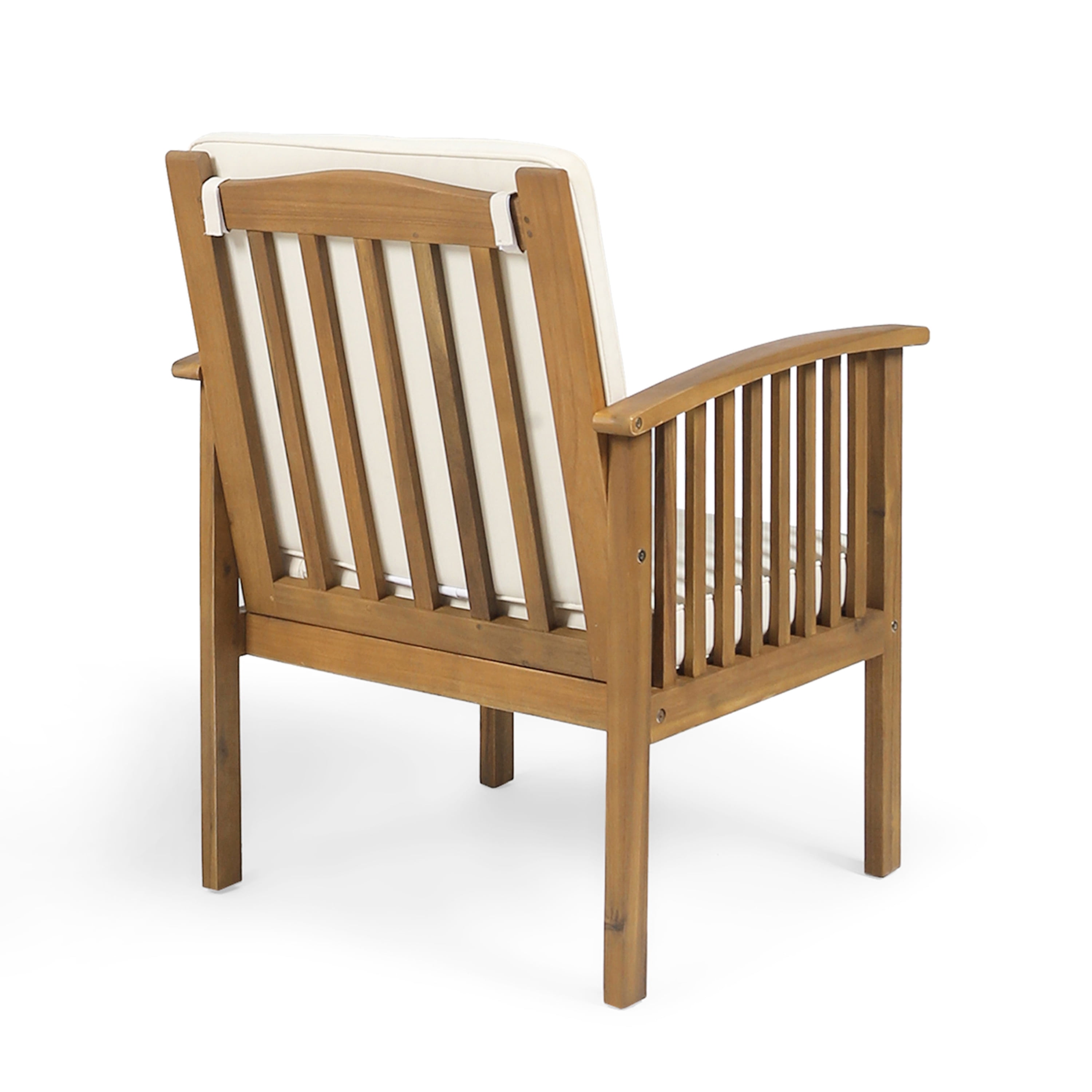 Outdoor Single Acacia Wood Leisure Chair, Casual Rest Seat for Patio Garden, Teak