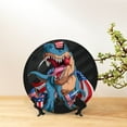 thumbnail image 6 of Kdxio Blue Dinosaur Bone China Decorative Plate Ceramic Decorative Plate for Home Office Wall Stand Decorative Plates for Home Bedroom-10in, 6 of 6