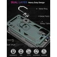 thumbnail image 2 of ULAK iPhone 11 Case with Kickstand Loop, Sturdy Heavy Duty Shockproof Phone Case for Apple iPhone 11 with  Rotating Holder Ring for Men Boys Women Girls, Green, 2 of 8