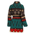 thumbnail image 2 of Teal And Brown Aztec Pattern Women Bathrobe One Size Univeral Fits Fashion Lightweight Plush Fleece Long Robe For Women, 2 of 3