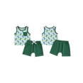 thumbnail image 2 of BemeyourBBs Toddler Boys Summer Clothes 2 Pieces Outfits Sailboat Tree Dinosaur Print Tank Top with Elastic Waist Shorts Set Toddler Boys Summer Beach Outfit, 2 of 9